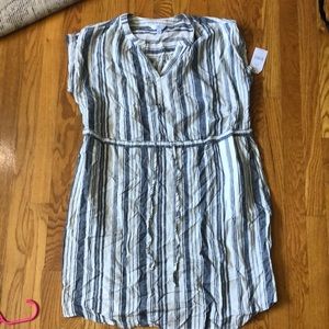 Time and Tru beige/ blue striped summer dress